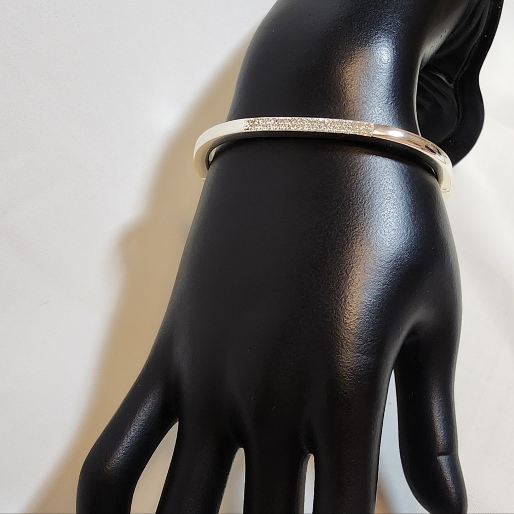 Pilgrim Star Crystal Bangle Silver-Plated Bracelet Recycled Material